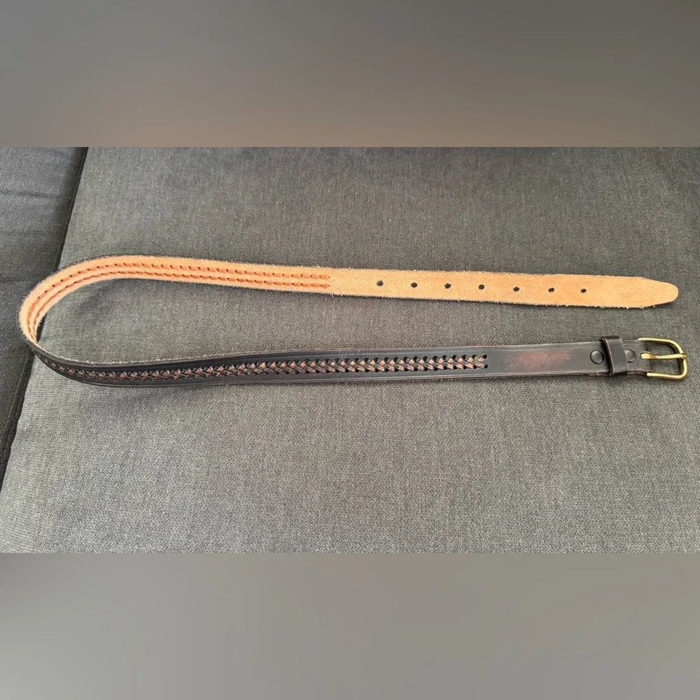 J. Crew‎ brown genuine leather women’s belt size M - Picture 2 of 7